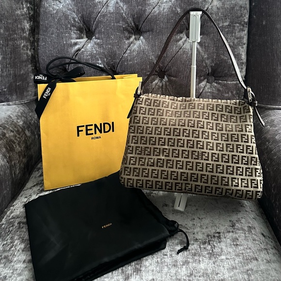 Vintage Fendi Zucchino Mama Shoulder Bag - Picture 2 of 10